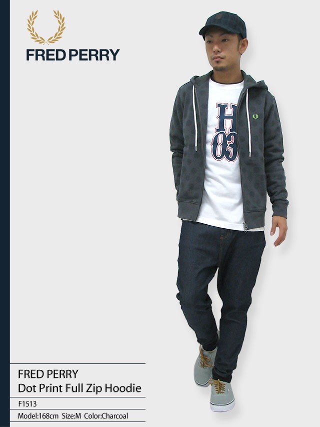 FRED PERRY（フレッドペリー） ドット プリント フルジップフード 日本