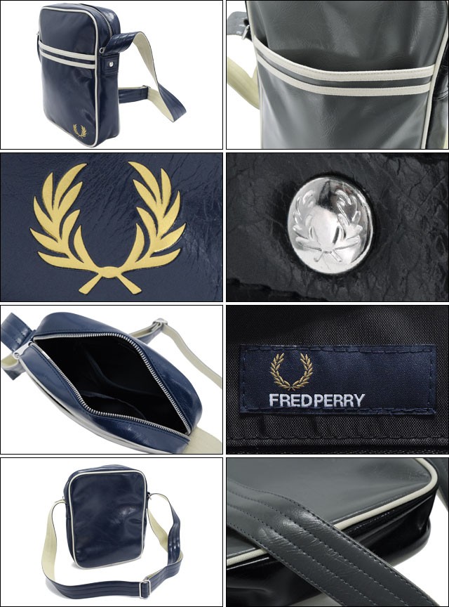 フレッドペリー pvcレザーバッグ ボストン ショルダー レトロ FRED PERRY フレッドペリー PVC クラシック サイド ショルダー