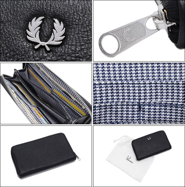 FRED PERRY（フレッドペリー） ハウンドトゥース ロング ジップ パース