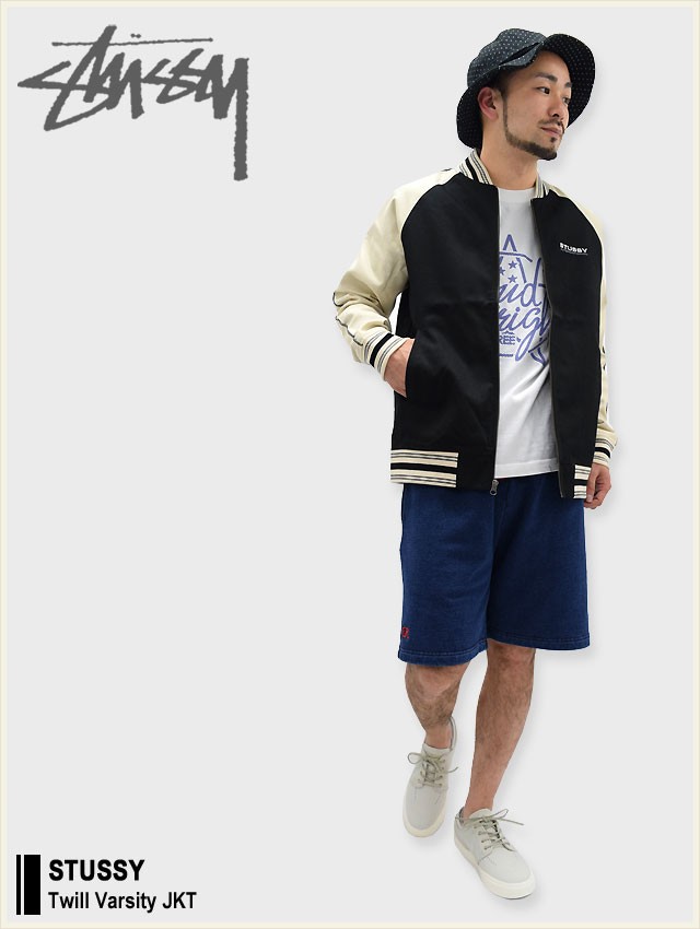 STUSSY Twill Varsity ジャケット スタジャン L 希少 大人気