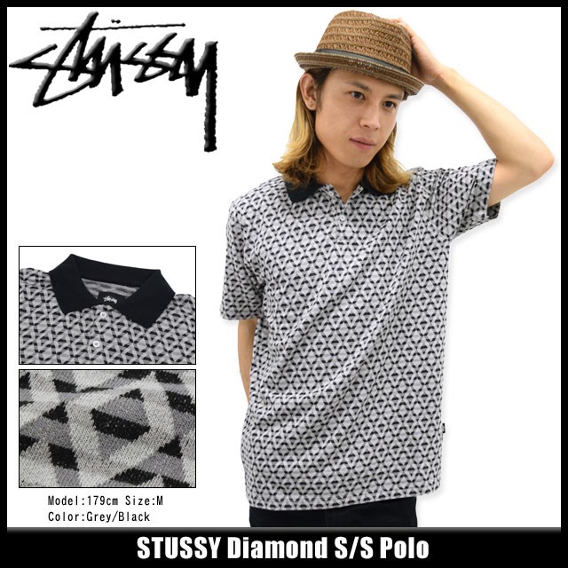 stussy diamond pattern polo ポロシャツ 即完品 imgrc0070635623.jpg