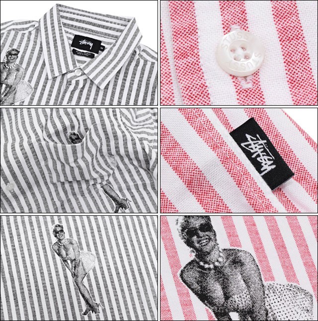 STUSSY　半袖　ストライプ　シャツ STUSSY シャツ STUSSY/ステューシー STRIPED SILK SHIRT 半袖