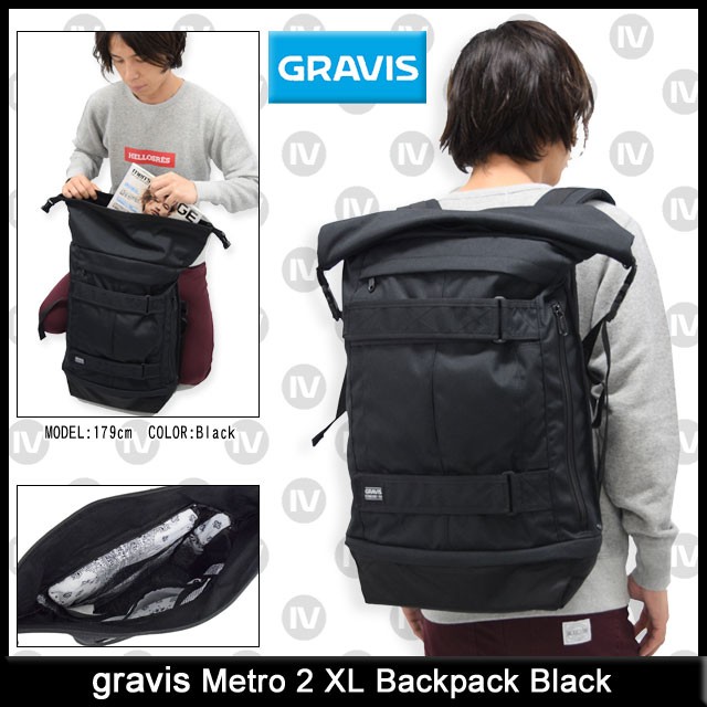 グラビス gravis リュック メトロ 2 XL バックパック ブラック(gravis Metro 2 XL Backpack Black メンズ  レディース 12812103-001)