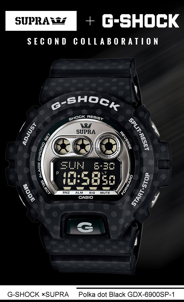 ジーショック G-SHOCK×スープラ コラボレーション ポルカドット 黒 GDX