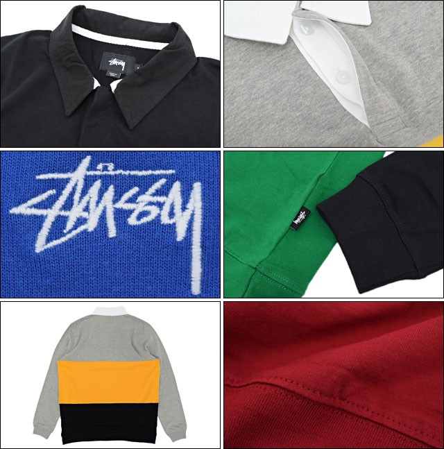 Oldステューシーポロシャツ STUSSY（ステューシー） ポロシャツ 長袖 メンズ 3 Tone(stussy polo