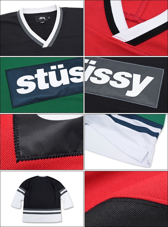 ステューシー STUSSY カットソー 七分袖 メンズ Block Hockey(stussy v