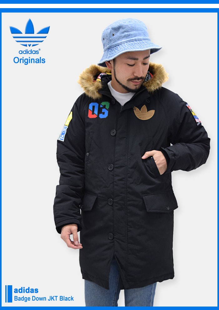 アディダス adidas ジャケット メンズ バッジ ダウン ブラック オリジナルス(Badge Down JKT Black Originals  アウター 男性用 AC0507)