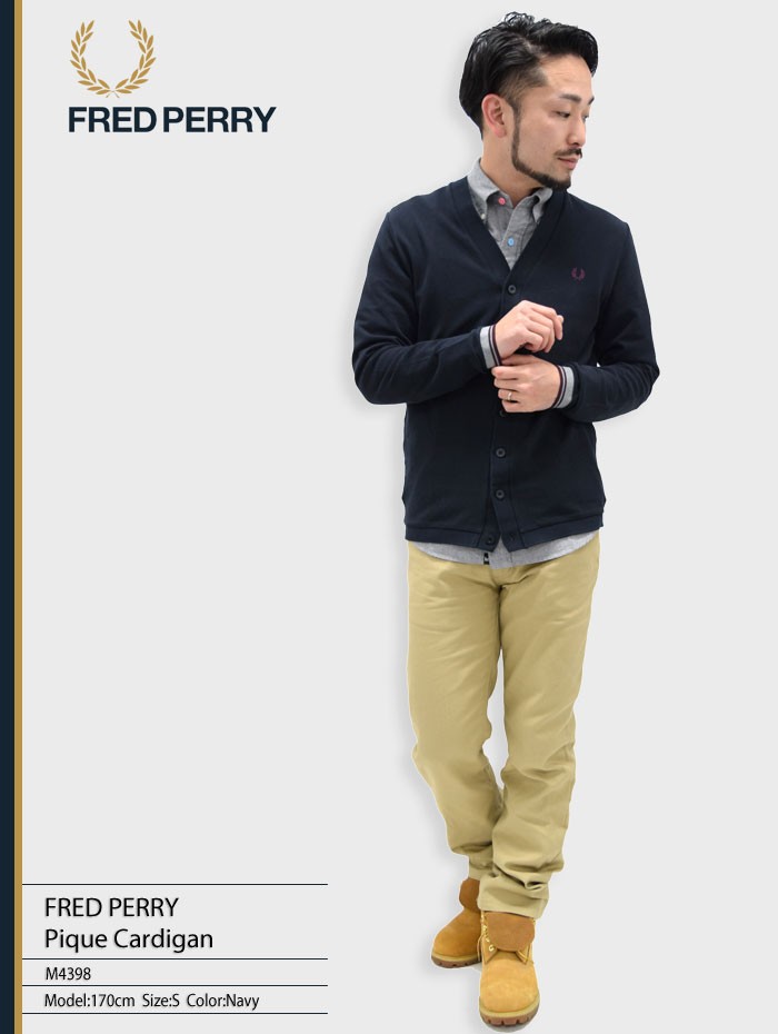 FRED PERRY フレッドペリー カーディガン メンズ ピケ(FREDPERRY M4398