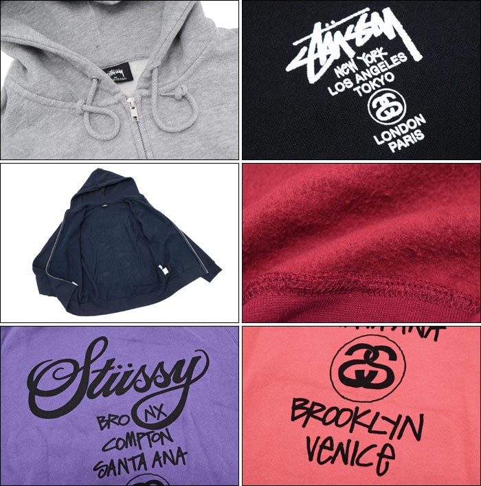 ステューシー STUSSY パーカー ジップアップ World Tour ( stussy full 