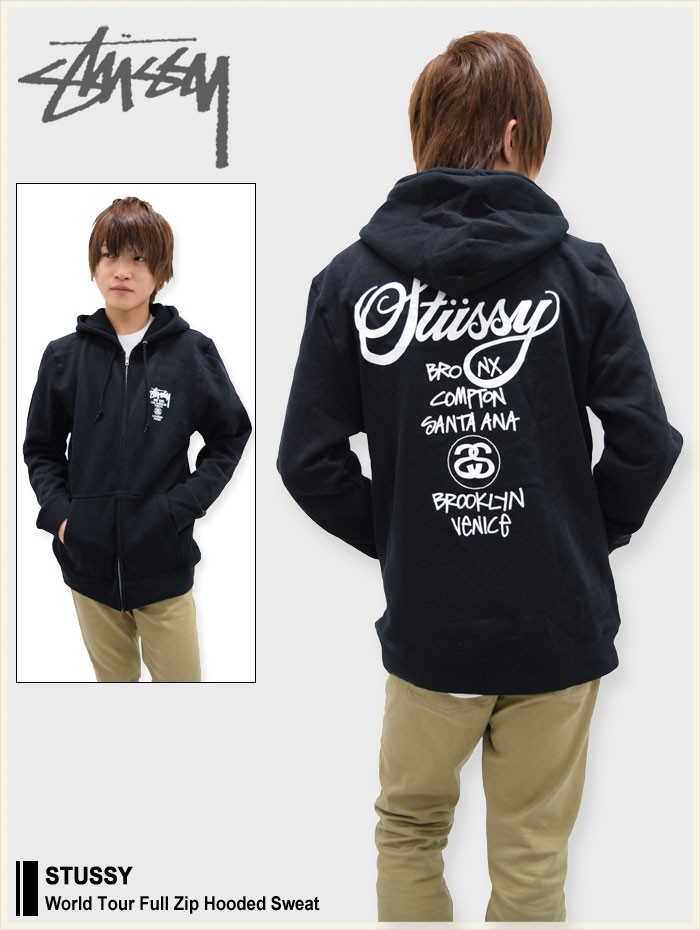 ステューシー STUSSY パーカー ジップアップ World Tour (stussy full