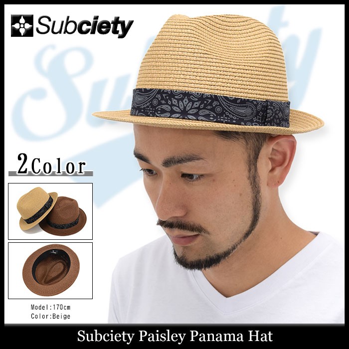 未使用品　テンダーロイン　ペイズリー柄 パナマ　ハット BASIC PANAMA HAT（ベーシック パナマハット） SE783 ナチュラル