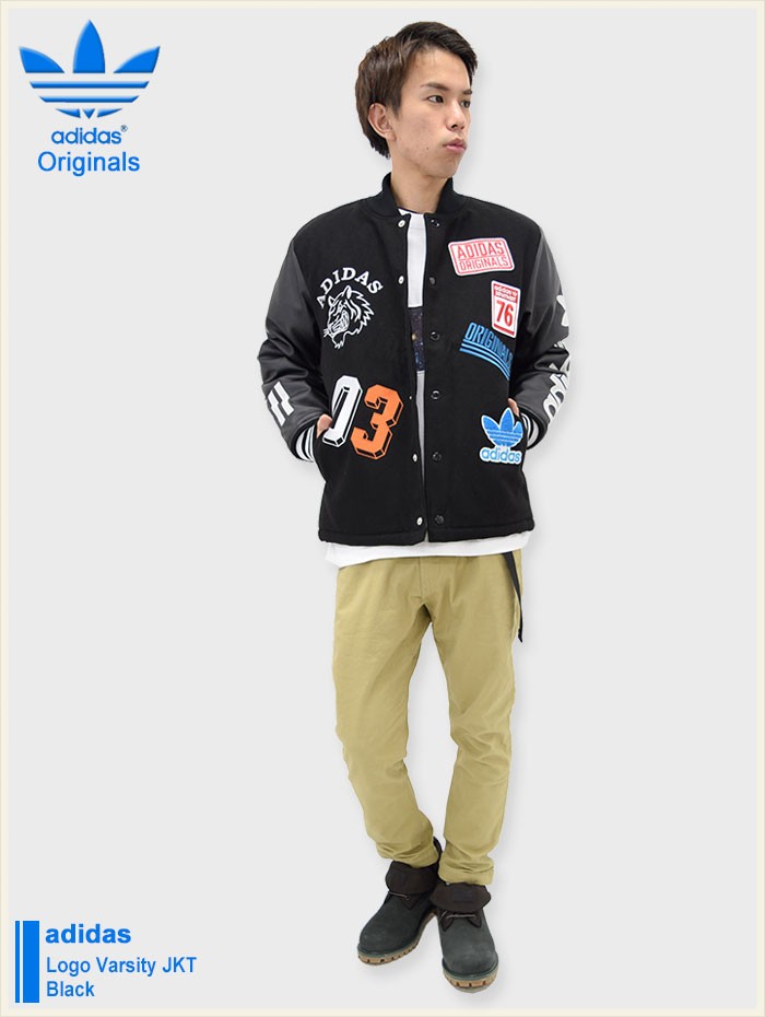 アディダス adidas ジャケット メンズ ロゴ バーシティー ブラック オリジナルス(Logo Varsity JKT Black  Originals 男性用 AY8623) : adi-ay8623 : ice field - 通販 - Yahoo!ショッピング