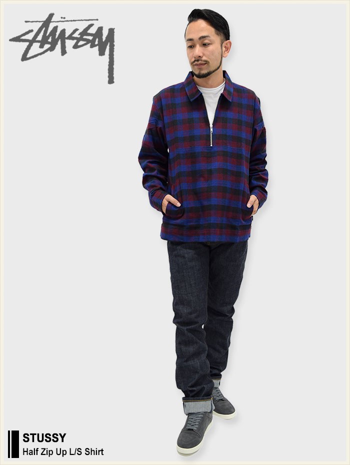STUSSY ステューシー シャツ 長袖 メンズ Half Zip Up(stussy