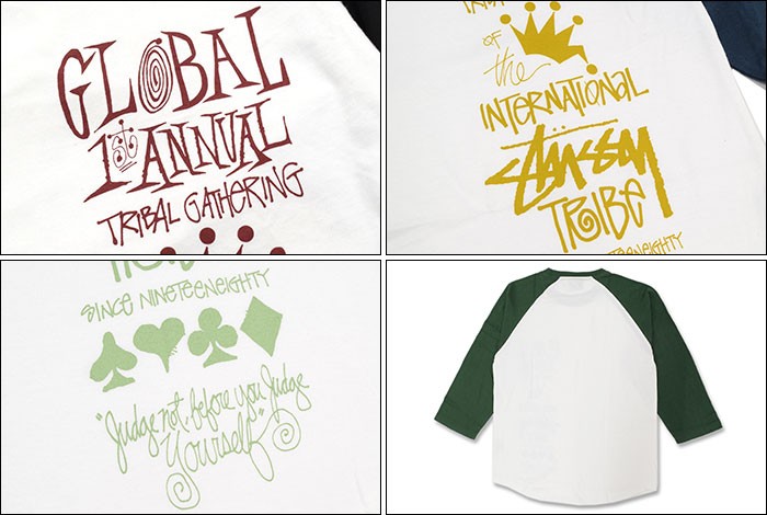 STUSSY（ステューシー） ラグラン 七分袖 Global Gathering(stussy