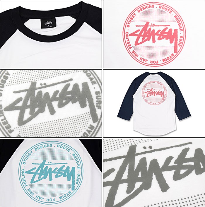 上品なブランド STUSSY ステューシー ラグラン 七分袖 Vintage Dot(stussy ワンピース