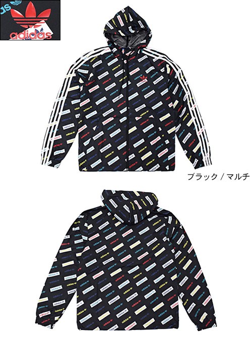 アディダス adidas ジャケット メンズ トレフォイル モノグラム ウィンドブレーカー ブラック/マルチ オリジナルス(Monogram JKT  BQ2060)