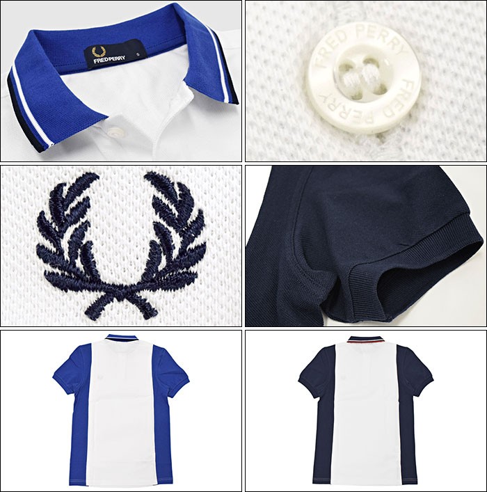 FRED PERRY（フレッドペリー） ポロシャツ 半袖 メンズ パネルド ピケ