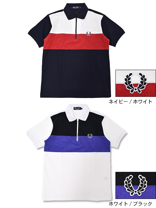 FRED PERRY フレッドペリー ポロシャツ 半袖 メンズ パネルド