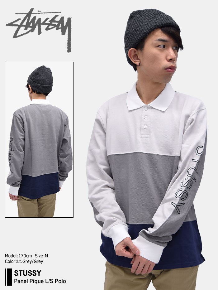 STUSSY ステューシー ポロシャツ 長袖 メンズ Panel Pique