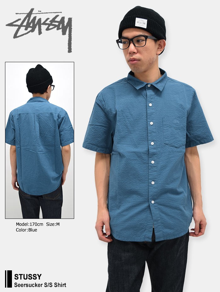STUSSY ステューシー カジュアルシャツ S 3300125E0077 STUSSY ステューシー シャツ 半袖 メンズ Seersucker(stussy