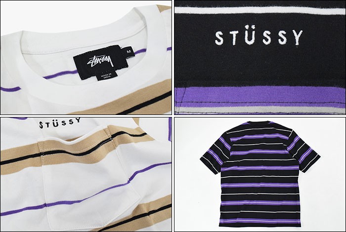 STUSSY ステューシー カットソー 半袖 メンズ Alex Stripe