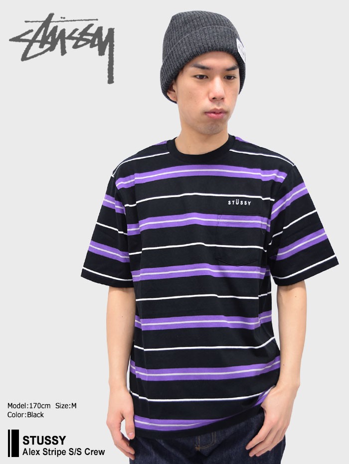 STUSSY ステューシー カットソー 半袖 メンズ Alex Stripe