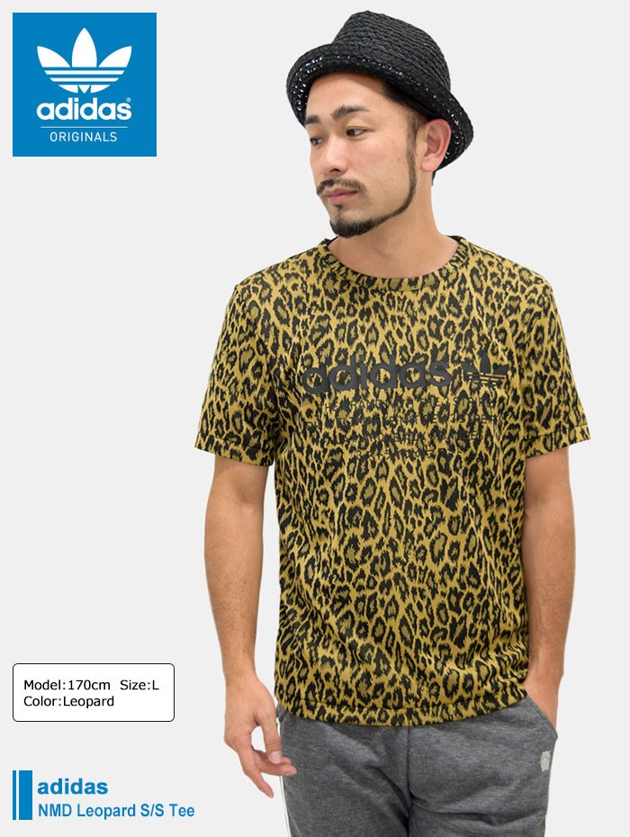 d.i.a.レオパード柄 半袖Tシャツ 黒/金　腕あき adidas Originals アディダス Tシャツ 半袖 メンズ NMD レオパード