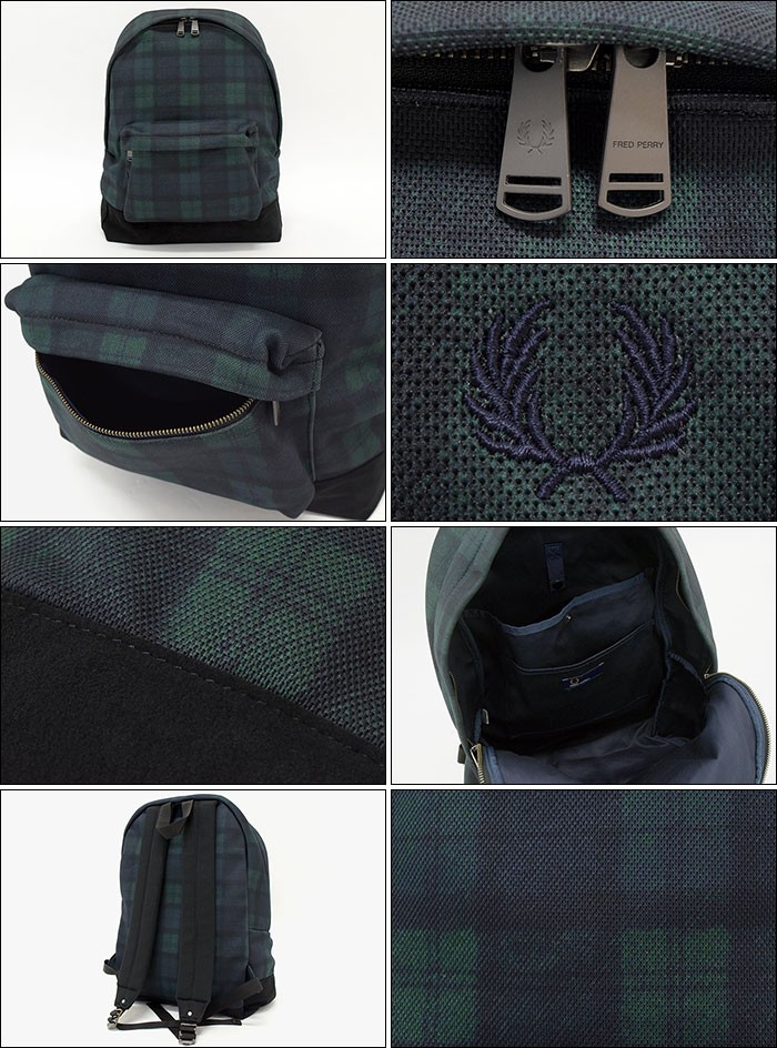 FRED PERRY フレッドペリー リュック ピケ ブラックウォッチ