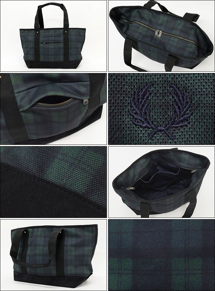 FRED PERRY（フレッドペリー） トートバッグ ピケ ブラックウォッチ