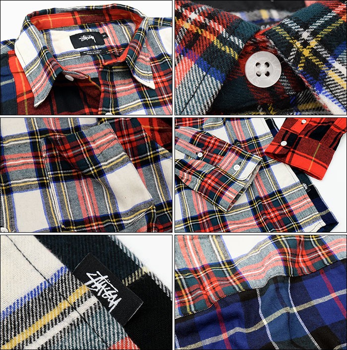 STUSSY ステューシー シャツ 長袖 メンズ Mixed Tartan(stussy