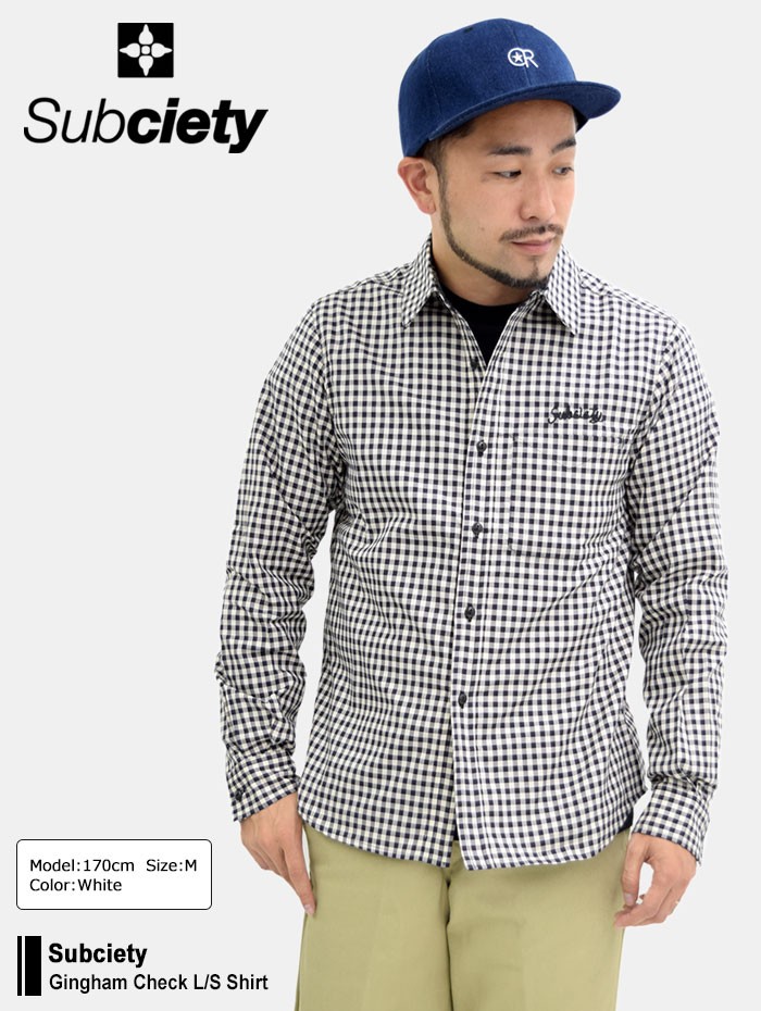 Subciety (サブサエティ) EMBLEM CHECK SHIRT-KHAKI / ロック