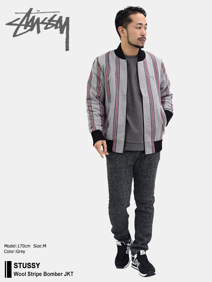 ステューシー ジャケット STUSSY メンズ Wool Stripe Bomber(stussy