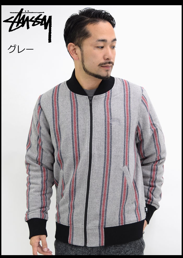 ステューシー ジャケット STUSSY メンズ Wool Stripe Bomber(stussy