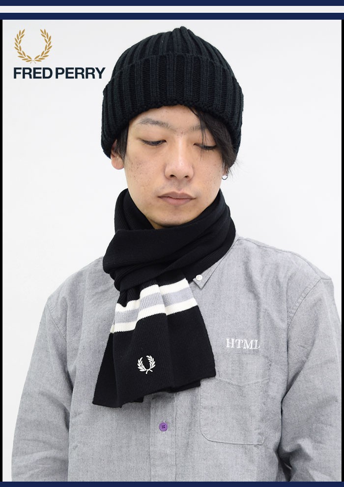 FRED PERRY（フレッドペリー） マフラー メンズ メリノ ウール