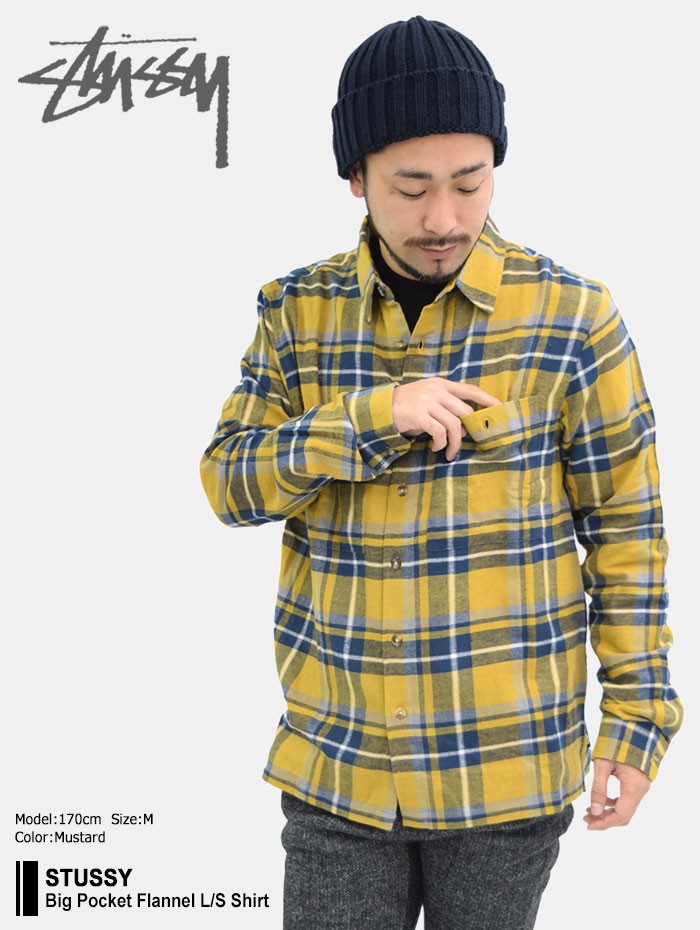 stussy ネルシャツ Stussy 青黒チェック ネルシャツ - メルカリ