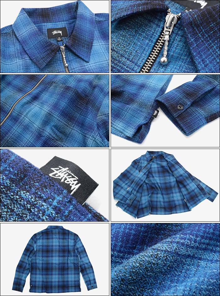 【STUSSY】ジップアップジャケット ステューシー STUSSY ジップアップ ブルゾン ジャケット グレー