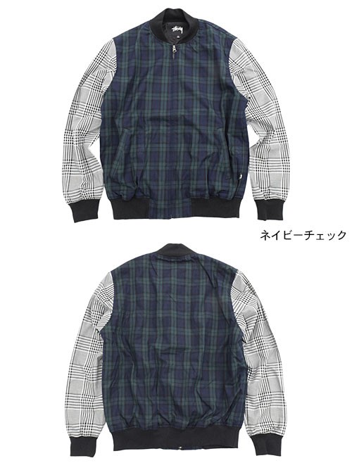 STUSSY ステューシー ジャケット メンズ Mixed Plaid Bomber