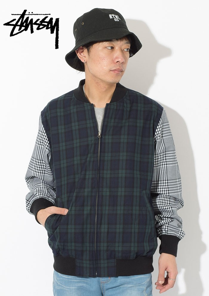 ステューシー ジャケット STUSSY メンズ Mixed Plaid Bomber(stussy JKT プレイド チェック ボンバージャケット  アウター 男性用 115381)