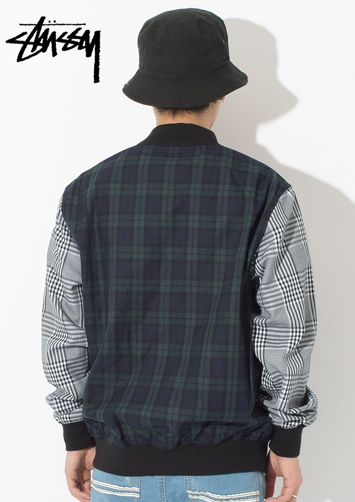 ステューシー ジャケット STUSSY メンズ Mixed Plaid Bomber(stussy