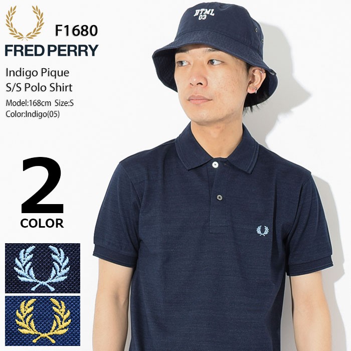 フレッドペリー FRED PERRY ポロシャツ 半袖 メンズ インディゴ ピケ 