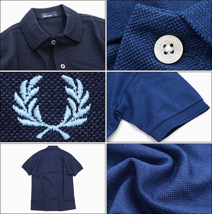 FRED PERRY フレッドペリー ポロシャツ 半袖 メンズ インディゴ