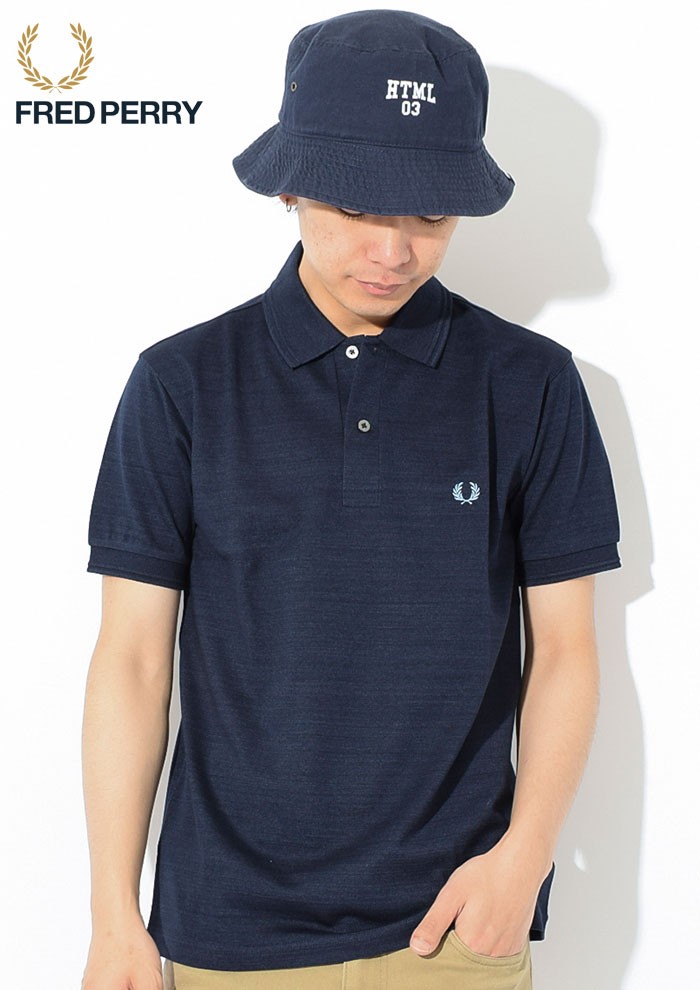 FRED PERRY フレッドペリー ポロシャツ 半袖 メンズ インディゴ