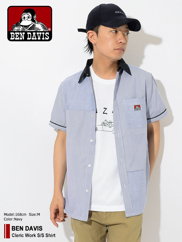 BEN DAVIS（ベンデイビス） シャツ 半袖 メンズ クレリック ワーク