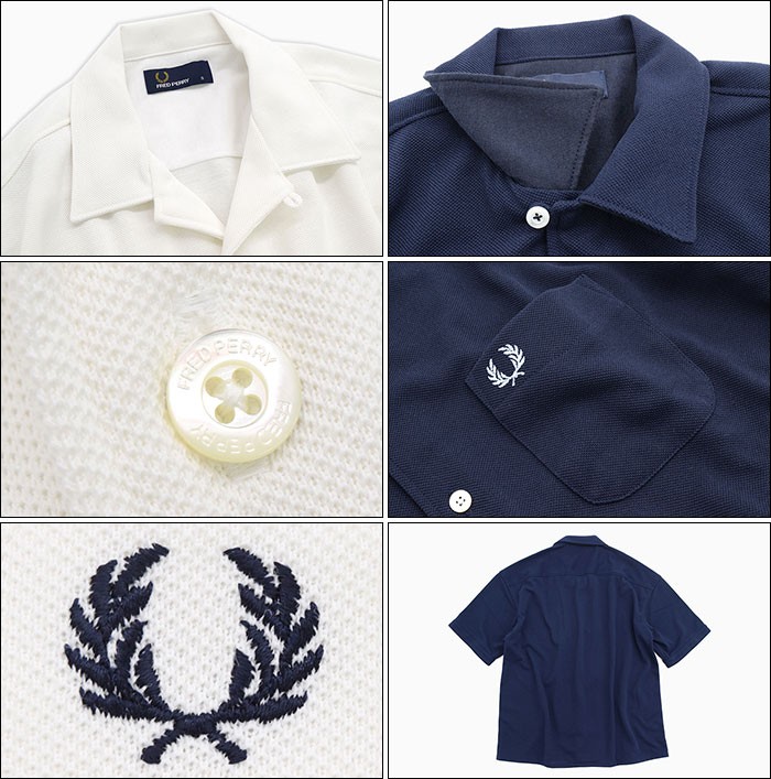 フレッドペリー FRED PERRY シャツ 半袖 メンズ ドライミックス ピケ オープン カラー 日本企画(F4476 Drymix Pique  Open Collar S/S Shirt)