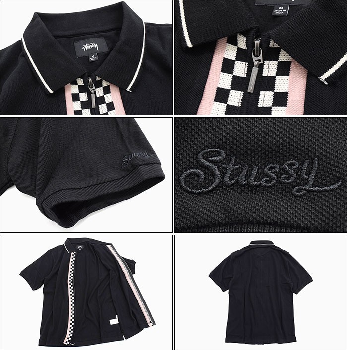 ステューシー ポロシャツ 半袖 STUSSY メンズ Julian Full Zip(stussy polo フルジップ トップス 男性用  1140076 USAモデル 正規)