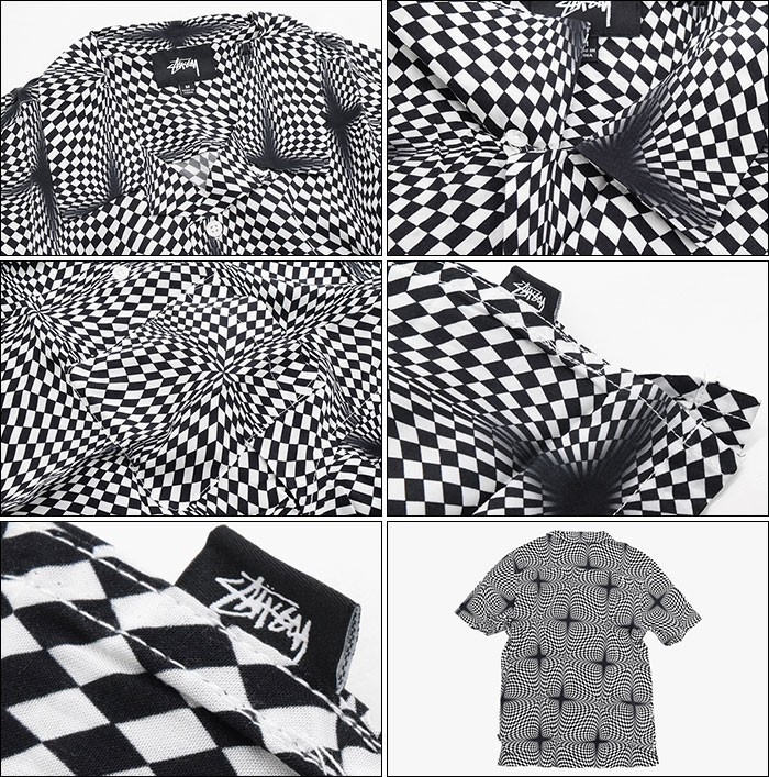 STUSSY ステューシー シャツ 半袖 メンズ Psychedelic Checker