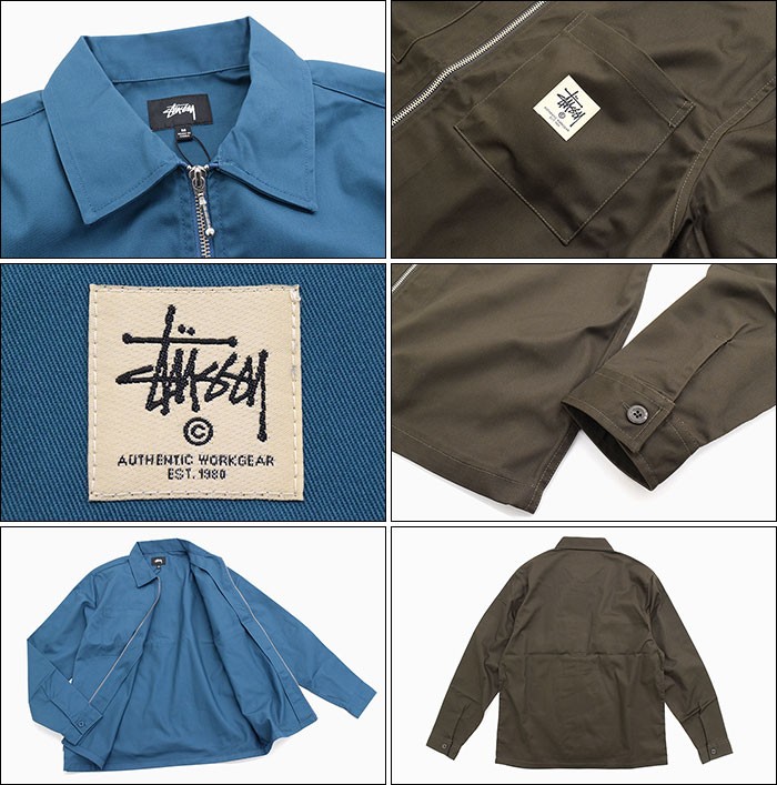 ステューシー シャツ 長袖 STUSSY メンズ Zip Up Work(stussy shirt