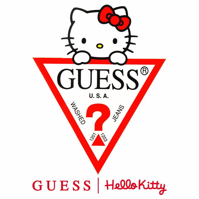 ゲス Tシャツ 半袖 GUESS メンズ ハローキティ トライアングル ロゴ