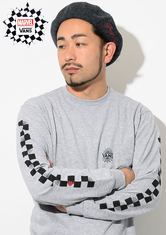 VANS バンズ Tシャツ 長袖 メンズ マーベル スパイダーマン
