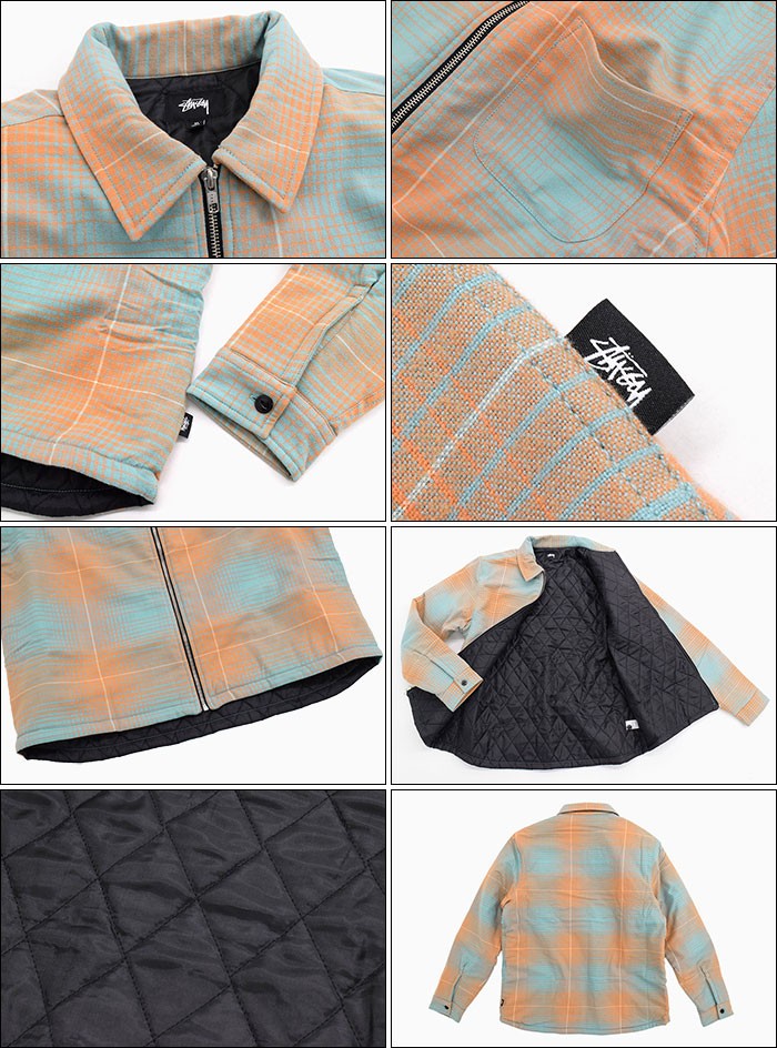 STUSSY（ステューシー） ジャケット メンズ Zip Up Plaid Shirt(stussy